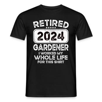 Jardinier retraité 2024 - T-shirt homme - noir - Devant - AI Model Male 178 light (178cm)