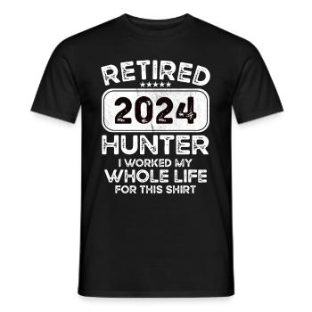 Retired Hunter 2024 - Men's T-Shirt - black - Front - AI Model Male 178 light (178cm)