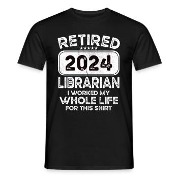 Retired Librarian 2024 - Männer T-Shirt - Schwarz - Vorne - AI Model Male 178 light (178cm)