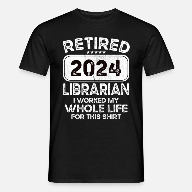 Retired Librarian 2024 - Männer T-Shirt - Schwarz