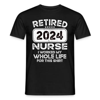 Infirmière retraitée 2024 - T-shirt homme - noir - Devant - AI Model Male 178 light (178cm)