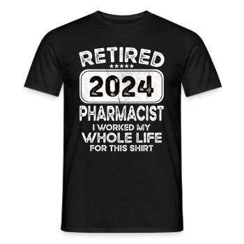 Retired Pharmacist 2024 - Men's T-Shirt - black - Front - AI Model Male 178 light (178cm)