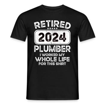 Retired Plumber 2024 - Men's T-Shirt - black - Front - AI Model Male 178 light (178cm)