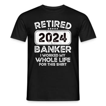 Banquier à la retraite 2024 - T-shirt homme - noir - Devant - AI Model Male 178 light (178cm)