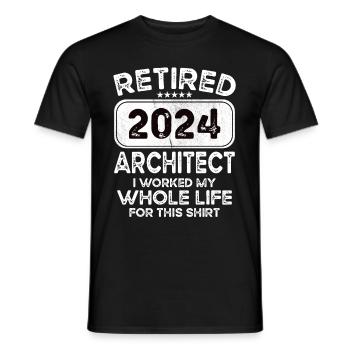 Retired Architect 2024 - Men's T-Shirt - black - Front - AI Model Male 178 light (178cm)