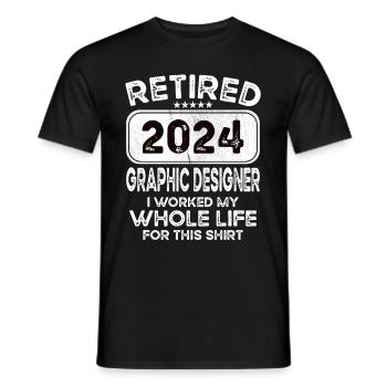 Retired Graphic designer 2024 - Männer T-Shirt - Schwarz - Vorne - AI Model Male 178 light (178cm)