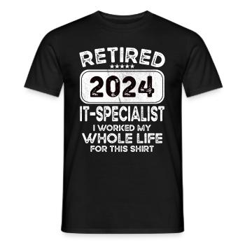 Retired It specialist 2024 - Männer T-Shirt - Schwarz - Vorne - AI Model Male 178 light (178cm)