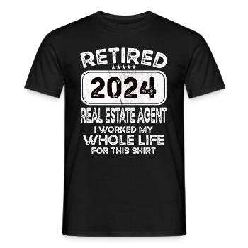 Retired Real estate agent 2024 - Männer T-Shirt - Schwarz - Vorne - AI Model Male 178 light (178cm)