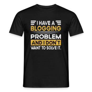 Blogging is my hobby - Men's T-Shirt - black - Front - AI Model Male 178 light (178cm)