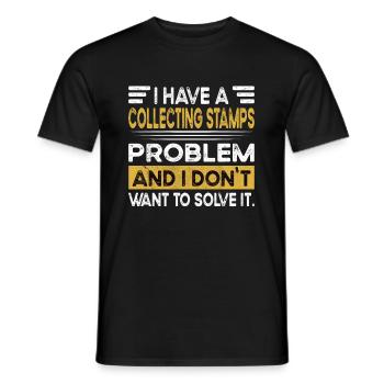 Collecting stamps is my hobby - Men's T-Shirt - black - Front - AI Model Male 178 light (178cm)