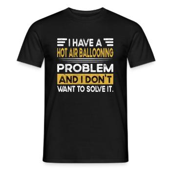 Hot air ballooning is my hobby - Männer T-Shirt - Schwarz - Vorne - AI Model Male 178 light (178cm)
