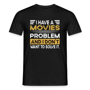 Movies is my hobby - Men's T-Shirt - black - Front - AI Model Male 178 light (178cm)