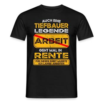 Tiefbauer lustiges Rente Pension - Männer T-Shirt - Schwarz - Vorne - AI Model Male 178 light (178cm)