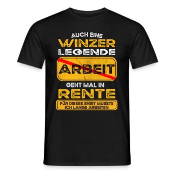 Winzer lustiges Rente Pension - Männer T-Shirt - Schwarz - Vorne - AI Model Male 178 light (178cm)