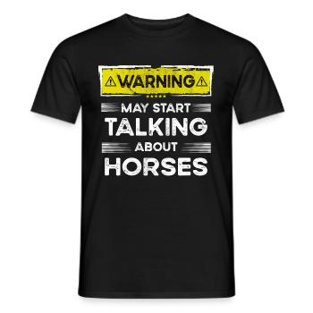 Talking about Horses funny - Männer T-Shirt - Schwarz - Vorne - AI Model Male 178 light (178cm)