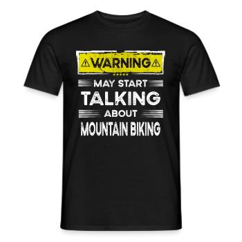 Talking about Mountain biking funny - Men's T-Shirt - black - Front - AI Model Male 178 light (178cm)