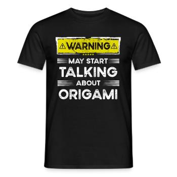 Talking about Origami funny - Männer T-Shirt - Schwarz - Vorne - AI Model Male 178 light (178cm)