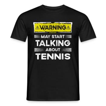 Talking about Tennis funny - Männer T-Shirt - Schwarz - Vorne - AI Model Male 178 light (178cm)