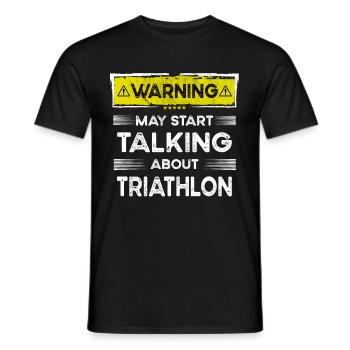 Talking about Triathlon funny - Männer T-Shirt - Schwarz - Vorne - AI Model Male 178 light (178cm)