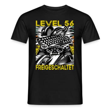 Birthday Level 56 Unlocked Gaming & Gaming - Men's T-Shirt - black - Front - AI Model Male 178 light (178cm)