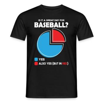 Est-ce un grand jour pour le baseball ? - T-shirt homme - noir - Devant - AI Model Male 178 light (178cm)