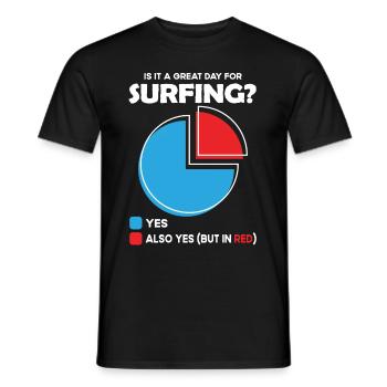 Est-ce que c’est une belle journée pour surfer ? - T-shirt homme - noir - Devant - AI Model Male 178 light (178cm)