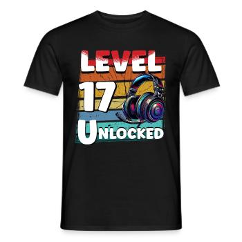Gaming Geburtstag Level 17 freigeschaltet Zocker - Männer T-Shirt - Schwarz - Vorne - AI Model Male 178 light (178cm)