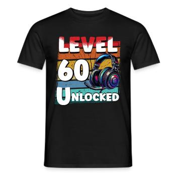Gaming Geburtstag Level 60 freigeschaltet Zocker - Männer T-Shirt - Schwarz - Vorne - AI Model Male 178 light (178cm)