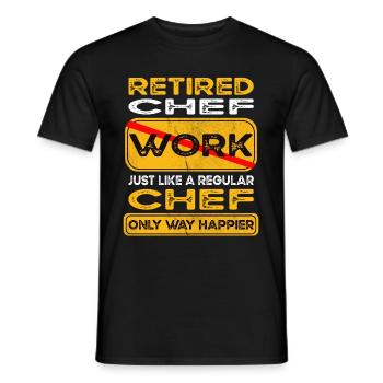 Retirement chef only happier Retired - Men's T-Shirt - black - Front - AI Model Male 178 light (178cm)