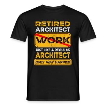 Retirement architect only happier Retired - Men's T-Shirt - black - Front - AI Model Male 178 light (178cm)
