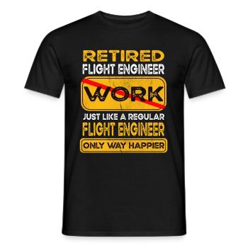 Retirement flight engineer only happier Retired - Men's T-Shirt - black - Front - AI Model Male 178 light (178cm)