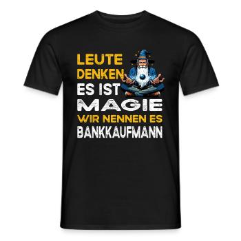 People think magic banker bank - Men's T-Shirt - black - Front - AI Model Male 178 light (178cm)