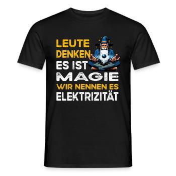 People Thinking Magic Electricity Electronics Technician - Men's T-Shirt - black - Front - AI Model Male 178 light (178cm)