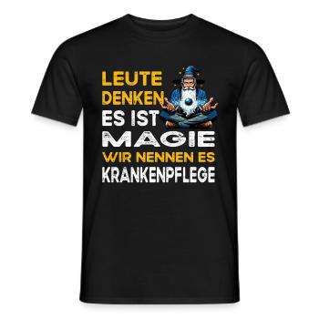 People Thinking Magic Nursing Sick Worker - Men's T-Shirt - black - Front - AI Model Male 178 light (178cm)