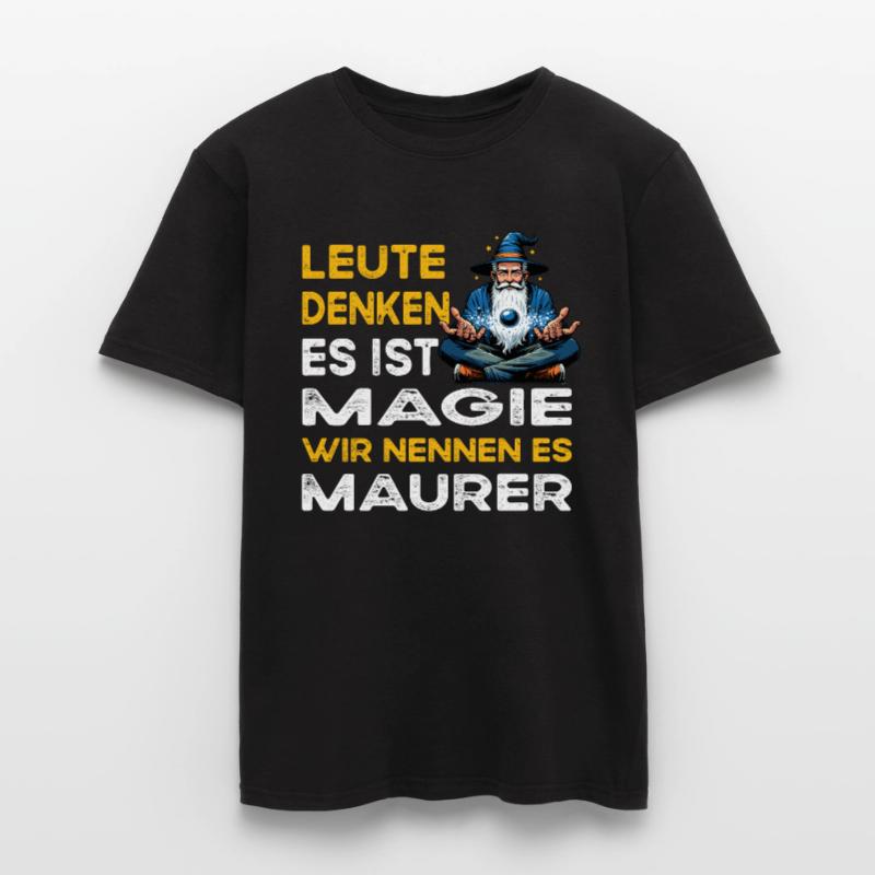 People Thinking Magic Bricklayer Construction Worker Men's T-Shirt