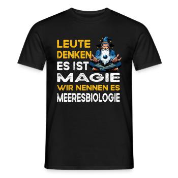 People Thinking Magic Marine Biology Marine Biologist - Men's T-Shirt - black - Front - AI Model Male 178 light (178cm)