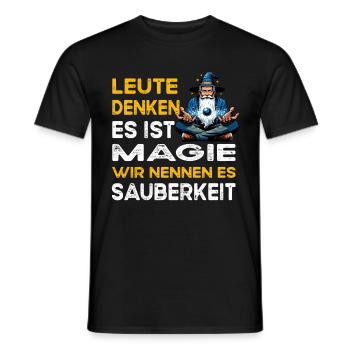 People Thinking Magic Cleanliness Cleaner - Men's T-Shirt - black - Front - AI Model Male 178 light (178cm)