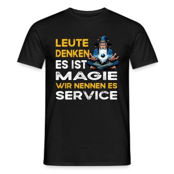 Les gens pensent à la magie Service Gastronomie Serveur - T-shirt homme - noir - Devant - AI Model Male 178 light (178cm)