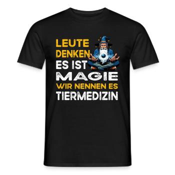 People Thinking Magic Veterinary Medicine Veterinarian - Men's T-Shirt - black - Front - AI Model Male 178 light (178cm)