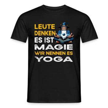 Leute denken Magie Yoga Sport - Männer T-Shirt - Schwarz - Vorne - AI Model Male 178 light (178cm)