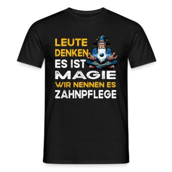 Leute denken Magie Zahnpflege Zahnarzt - Männer T-Shirt - Schwarz - Vorne - AI Model Male 178 light (178cm)