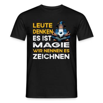 People Thinking Magic Drawing Technical Draftsman - Men's T-Shirt - black - Front - AI Model Male 178 light (178cm)