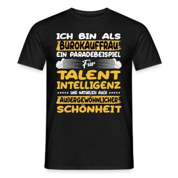 Le poste de commis de bureau, un excellent exemple de talent - T-shirt homme - noir - Devant - AI Model Male 178 light (178cm)
