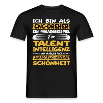 CNC Turner, un excellent exemple de talent - T-shirt homme - noir - Devant - AI Model Male 178 light (178cm)