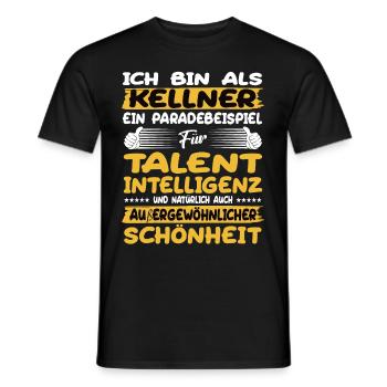 waiter a prime example of talent - Men's T-Shirt - black - Front - AI Model Male 178 light (178cm)