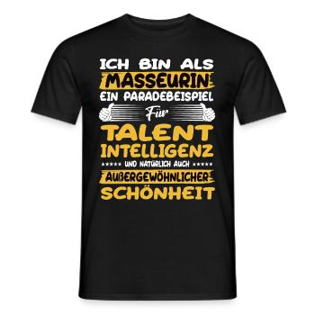 masseuse a prime example of talent - Men's T-Shirt - black - Front - AI Model Male 178 light (178cm)