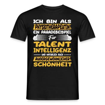 physiotherapist a prime example of talent - Men's T-Shirt - black - Front - AI Model Male 178 light (178cm)