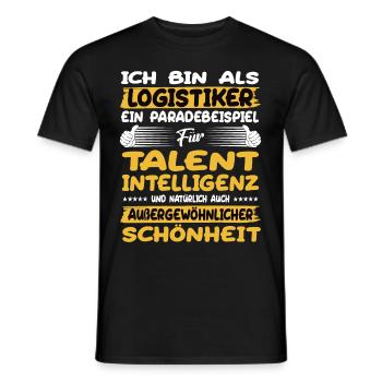 logisticians a prime example of talent - Men's T-Shirt - black - Front - AI Model Male 178 light (178cm)