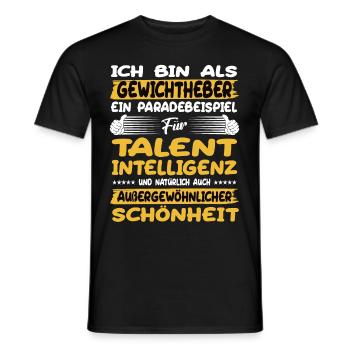 Weightlifters: a prime example of weightlifting - Men's T-Shirt - black - Front - AI Model Male 178 light (178cm)