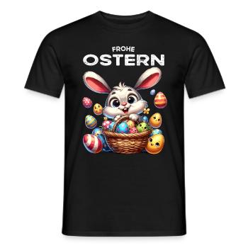 Easter Bunny Funny Bunny Easter Eggs Happy Easter - Men's T-Shirt - black - Front - AI Model Male 178 light (178cm)